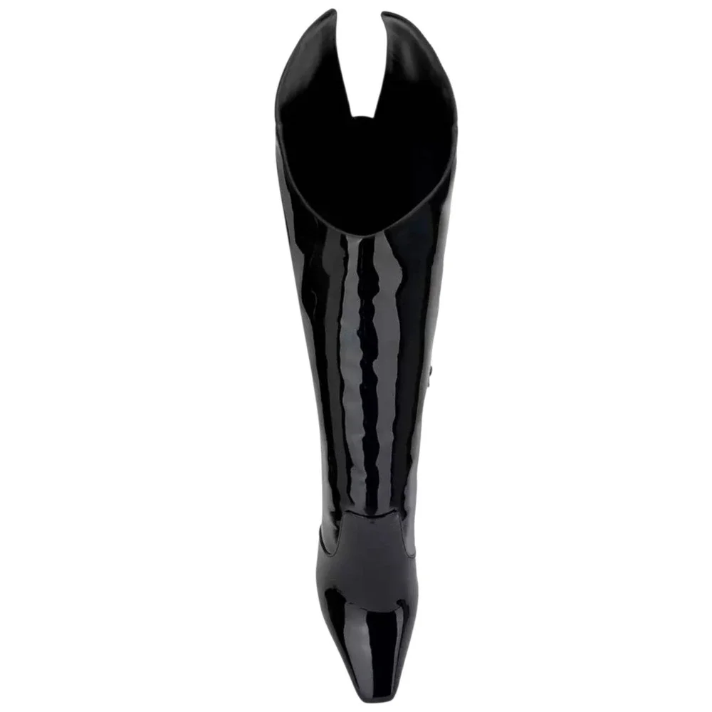 INC International Concepts Orisa Black Patent Leather Over‎ The Knee Boots 9.5M